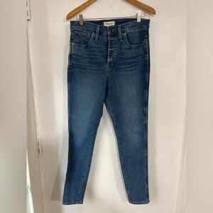 May will 10 inch high rise skinny 30 like denim butterfly front